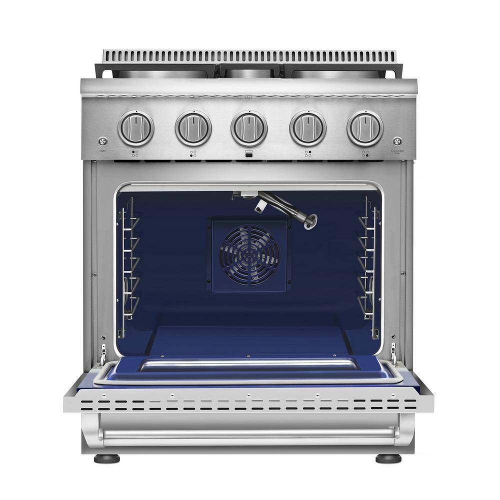 Empava 30 in. 4.2 cu. ft. Slide-In Single Oven Gas Range with 4 Sealed Burners in Stainless Steel EPV-30GR03