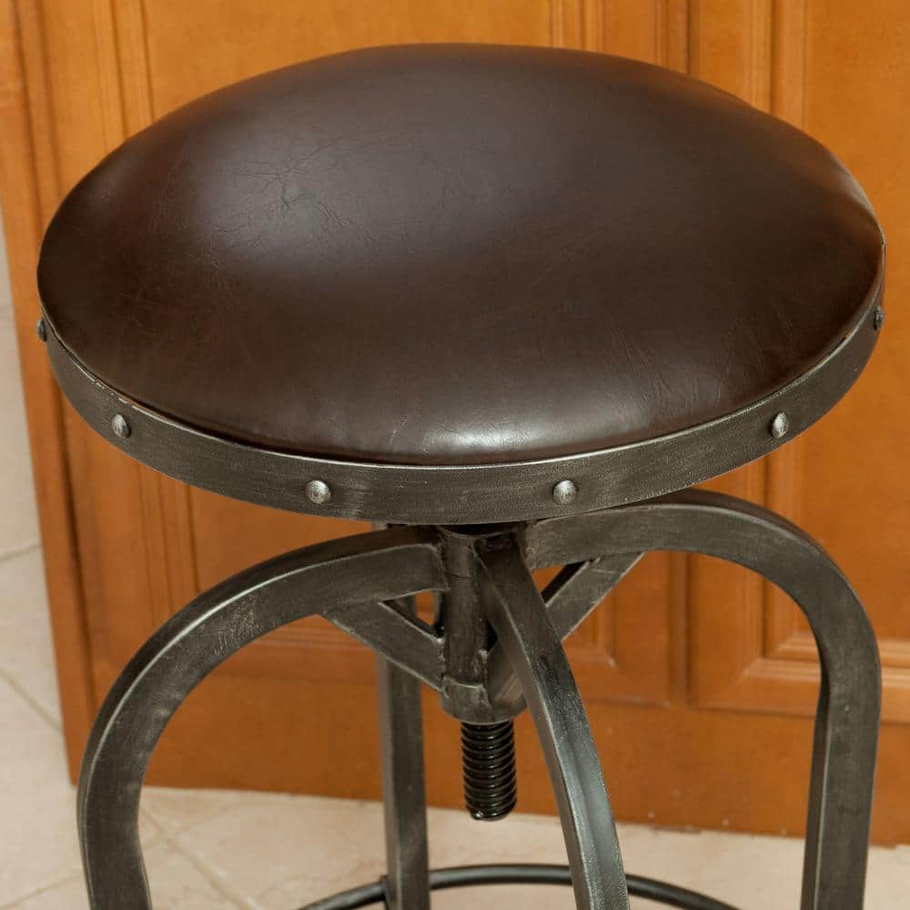 Noble House Silla 33.5 in. Brown Adjustable Bar Stool 3693