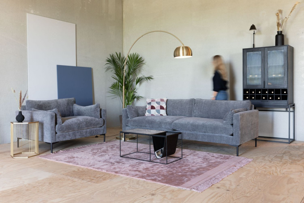 Dark Gray Upholstered Loveseat  Zuiver Summer   Midcentury   Loveseats   by Luxury Furnitures  Houzz