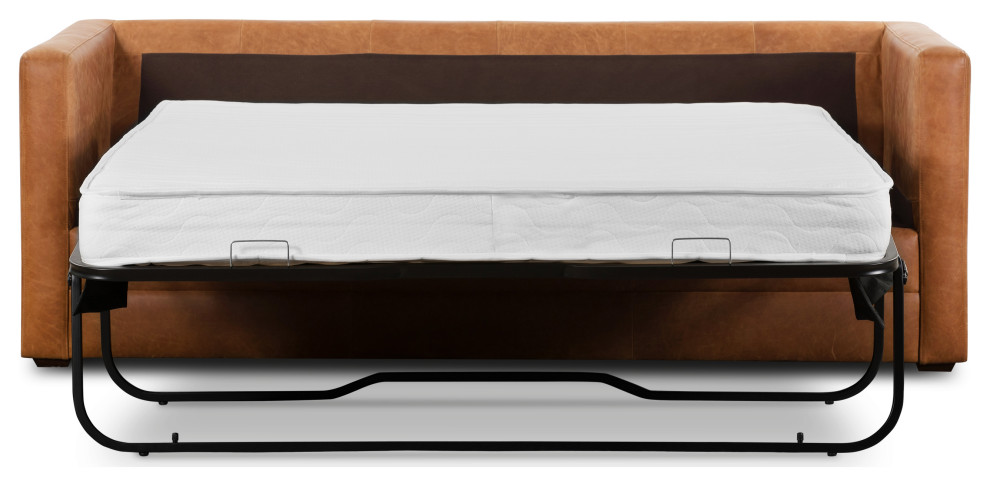 Poly and Bark Napa Leather Sleeper Sofa  Cognac Tan   Contemporary   Sleeper Sofas   by Edgemod Furniture  Houzz