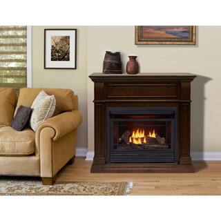 Duluth Forge Dual Fuel Ventless Gas Fireplace - 26000 BTU Remote Control Walnut Finish 170154