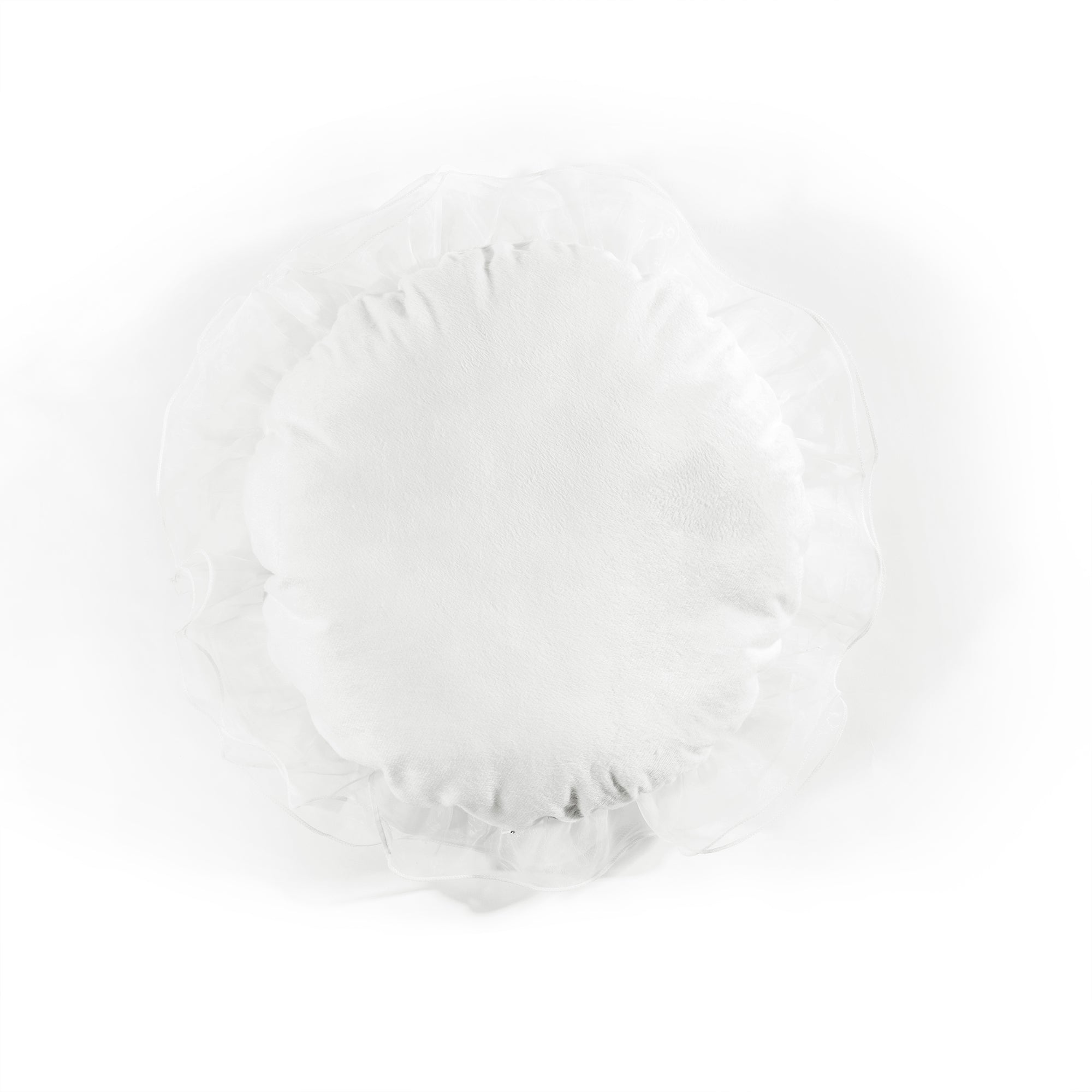 Ruffle Flower Layer Round Decorative Pillow