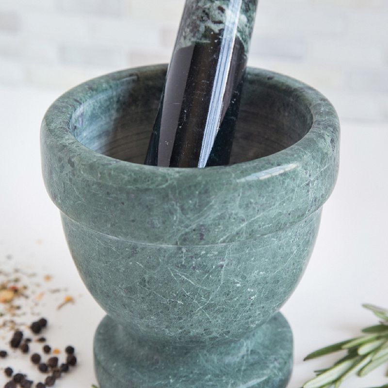 Fox Run Green Marble Mortar and Pestle