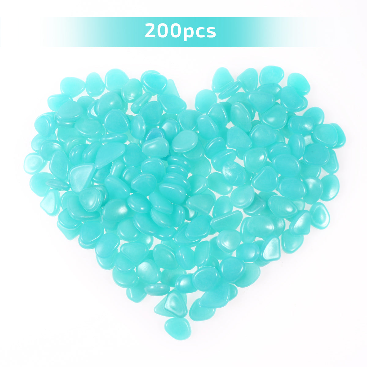 TINKSKY 200PCS Luminous Cobblestones Pebbles Stones Glow in the Dark for Aquarium Fish Tank Gravel Decorations For Garden Yard (Blue)