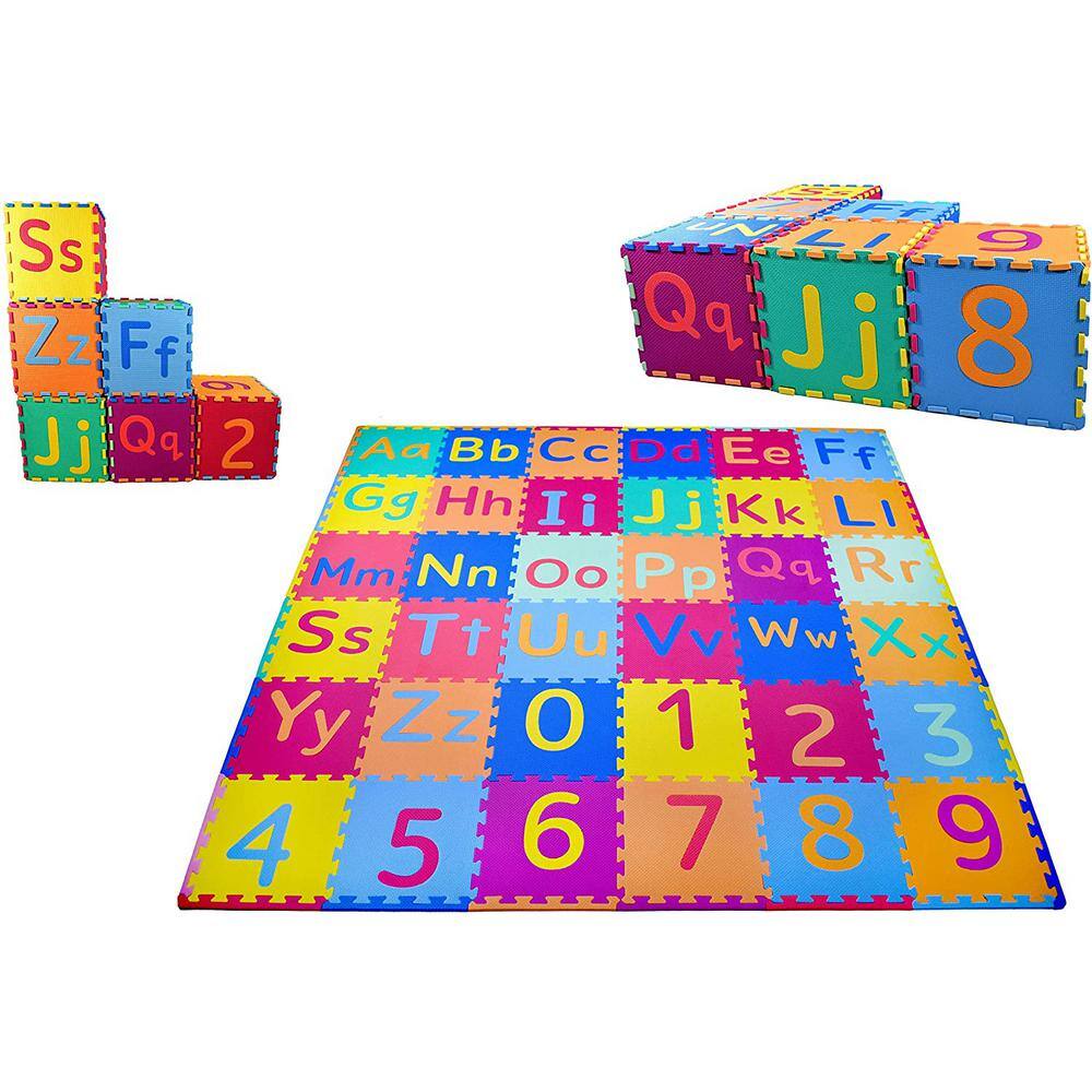 KC CUBS Multicolor 12 in. x 12 in. EVA Foam Exercise Children's Interlocking ABC Alphabet Puzzle Play Floor Mat (36 sq. ft.) EVA003