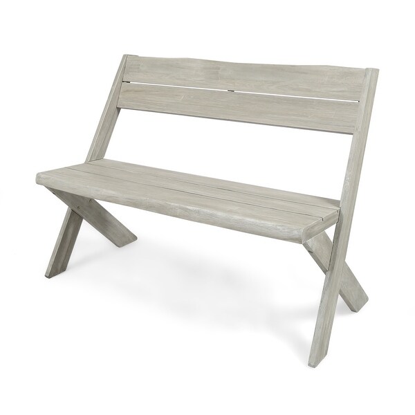 Eaglewood Outdoor Live Edge Acacia Wood Bench by Christopher Knight Home