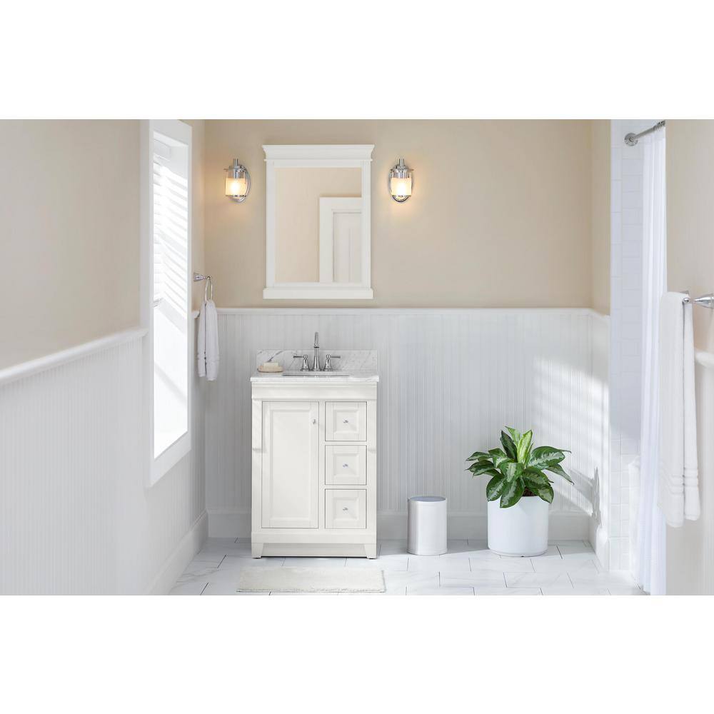 Home Decorators Collection Naples 24 in. W Bath Vanity Cabinet Only in White with Right Hand Drawers NAWA2418D