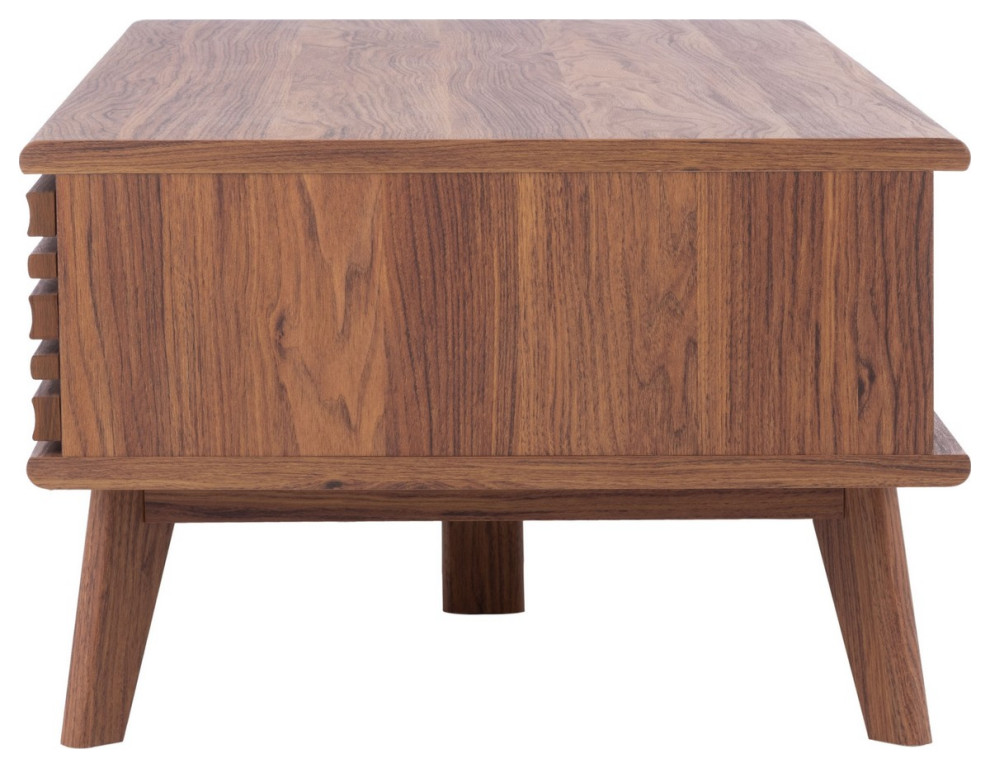 Loralei 1 Shelf Coffee Table Walnut   Midcentury   Coffee Tables   by Peachtree Fine Furniture  Houzz