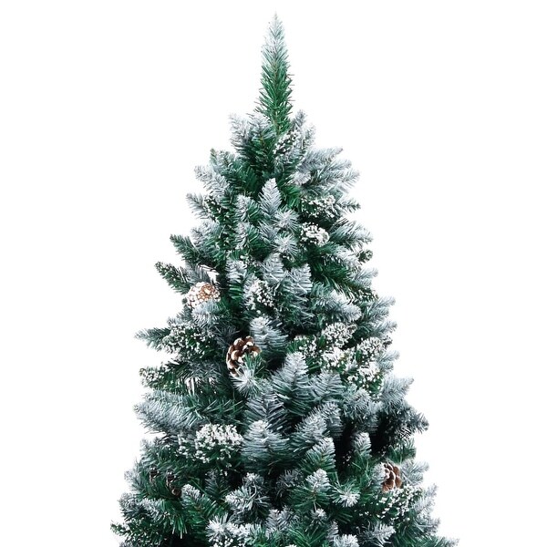 vidaXL Artificial Christmas Tree with Pine Cones and White Snow 8 ft