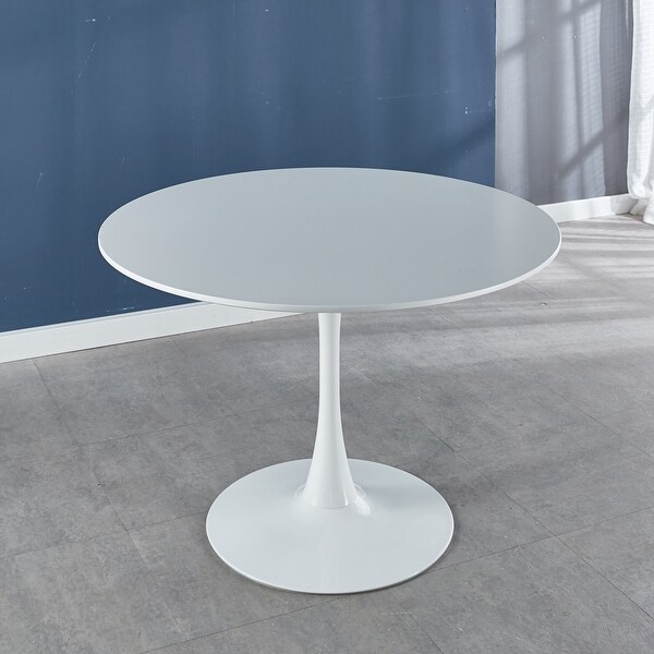 42 in. MDF Midcentury Dining Table with Metal Legs