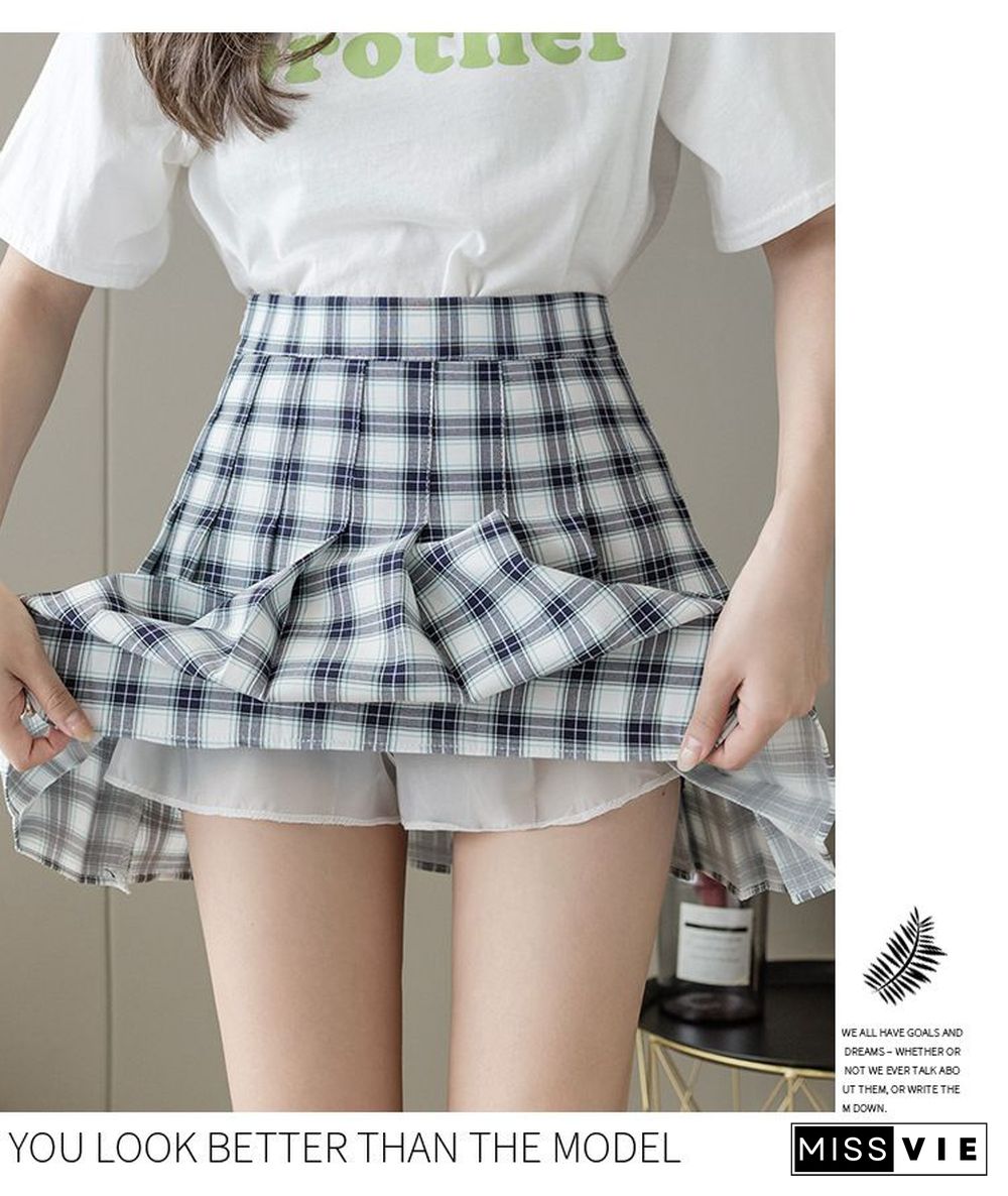 Groovy A line Color Block plaid sports cheer skirts golf pleated tennis skort