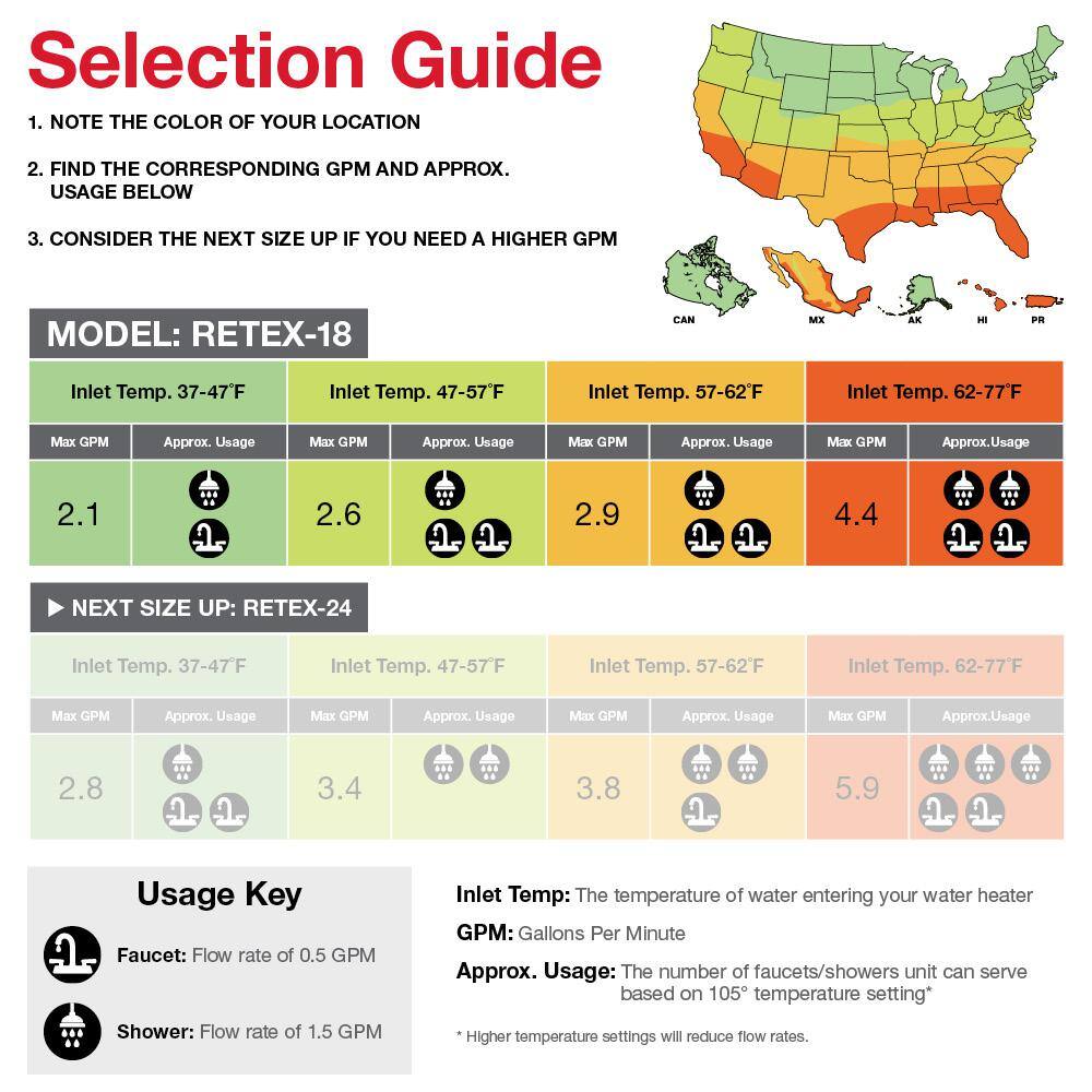 Rheem Performance 18 kW Self-Modulating 3.51 GPM Tankless Electric Water Heater RETEX-18