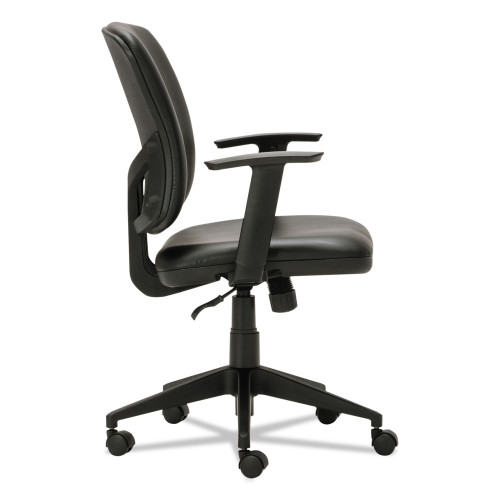 Alera Everyday Task Office Chair， Bonded Leather Seat/Back， Supports Up to 275 lb， 17.6 to 21.5 Seat Height， Black (TE4819)