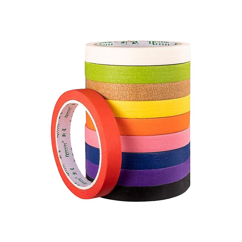 20m Coloured Masking Tape Set Of 10 Rolls For Crafts And Diy Projects