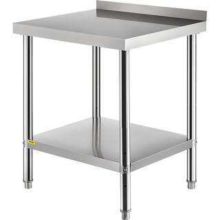 VEVOR Stainless Steel Prep Table 30 x 24 x 35 in. Heavy Duty Metal Worktable with Adjustable Undershelf Kitchen Utility Tables BXGDBGZ3024353OTSV0