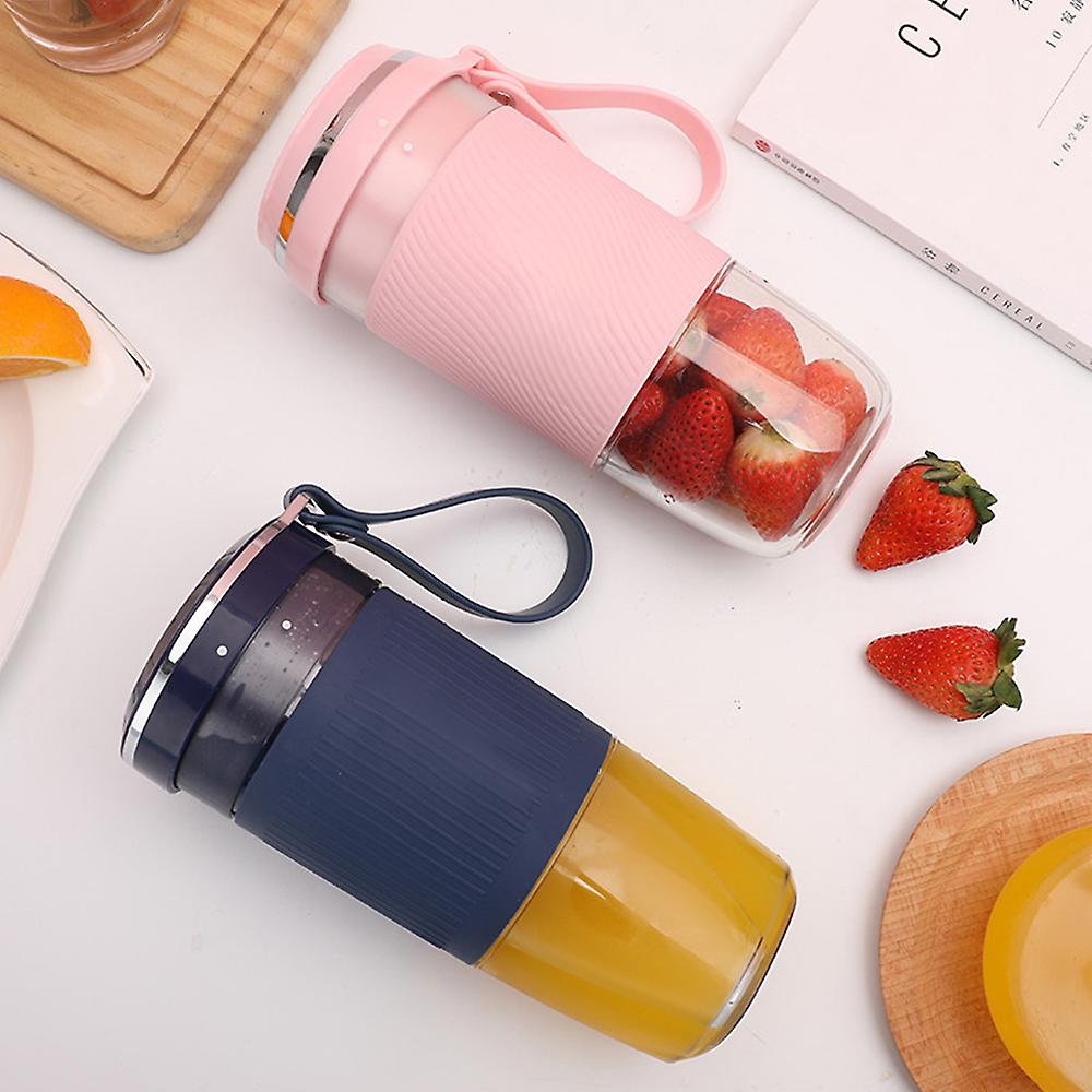 Pink 300ml Mini Personal Portable Juicer Small Juice Cup Smoothie Maker With Usb Rechargeble Fruit Juicer Mixer For Travel Office