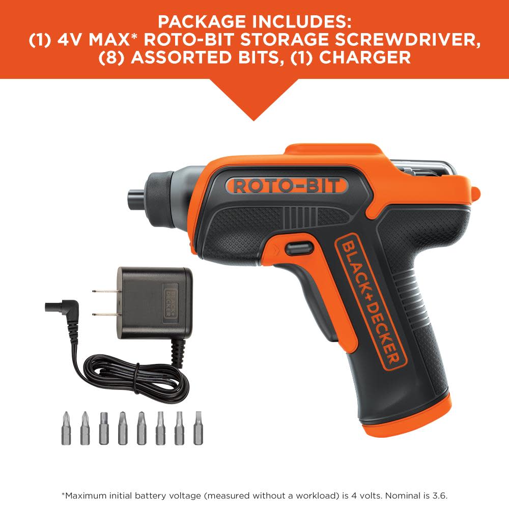 ROTO-BIT 4-Volt Max 3/8-in Cordless Screwdriver Kit ;