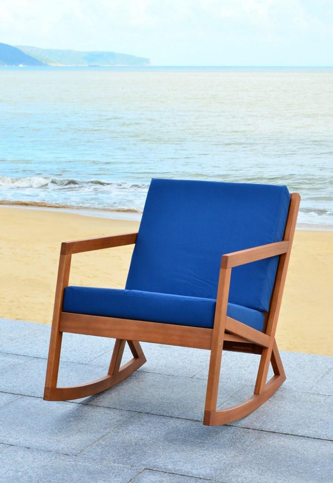 Elion Rocking Chair Natural/ Navy   Contemporary   Rocking Chairs   by AED Luxury Home Decor  Houzz