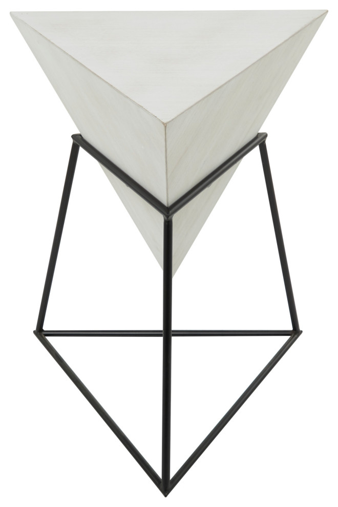 Black Metal and Wood Modern Accent Table 85238   Transitional   Side Tables And End Tables   by Brimfield  ampMay  Houzz