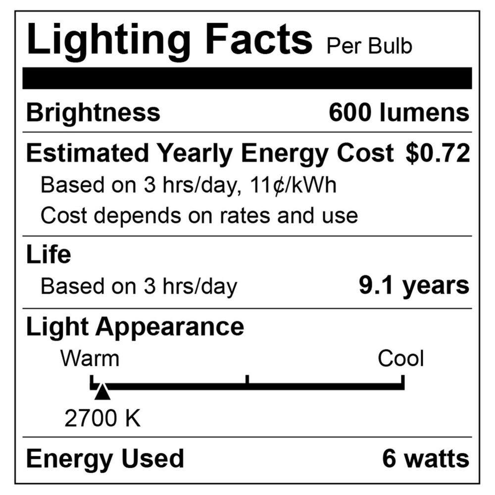 BLUEX BULBS 60-Watt Equivalent T10 Household Indoor LED Light Bulb in Warm White (6-Pack) T10-135CM-6W-27