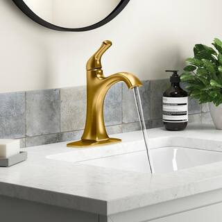 KOHLER Sundae Single Handle Single Hole Bathroom Faucet in Vibrant Brushed Moderne Brass K-R28795-4D-2MB