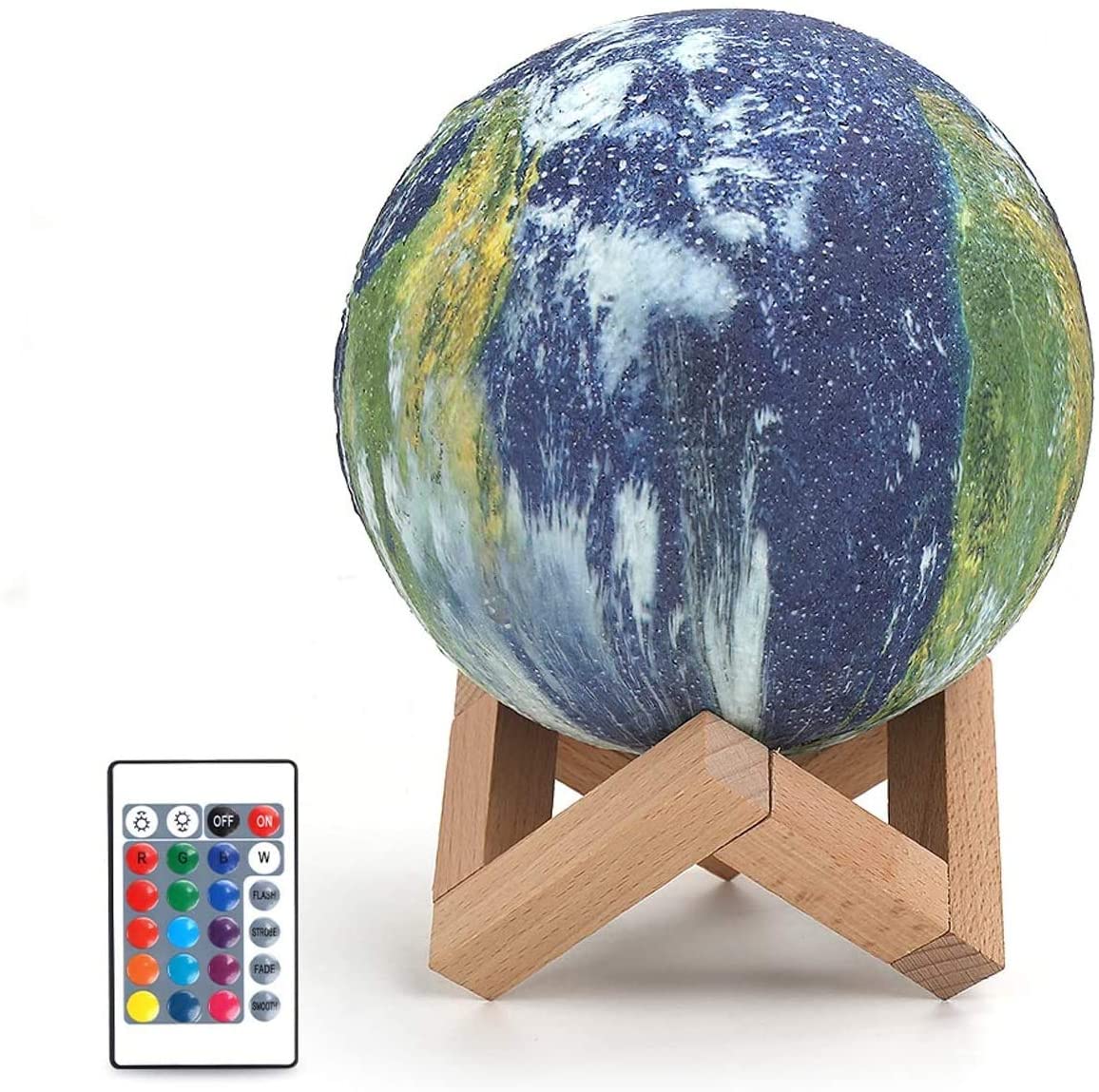 Kid Universe Earth toy outer space bedroom 3D Globe Touch Lamp remote 8 in.