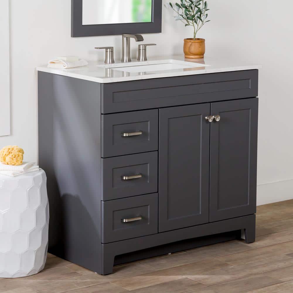 Home Decorators Collection Thornbriar 36 in W x 2152 in D x 342 in H Bath Vanity Cabinet Only in Cement