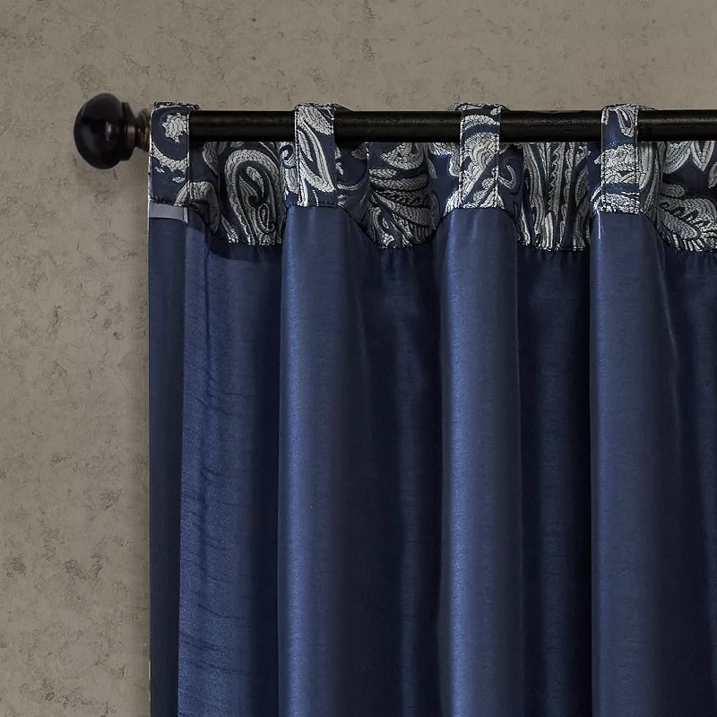 Madison Park 2-Pack Whitman Light Filtering Faux Silk Jacquard Rod Pocket Window Curtains