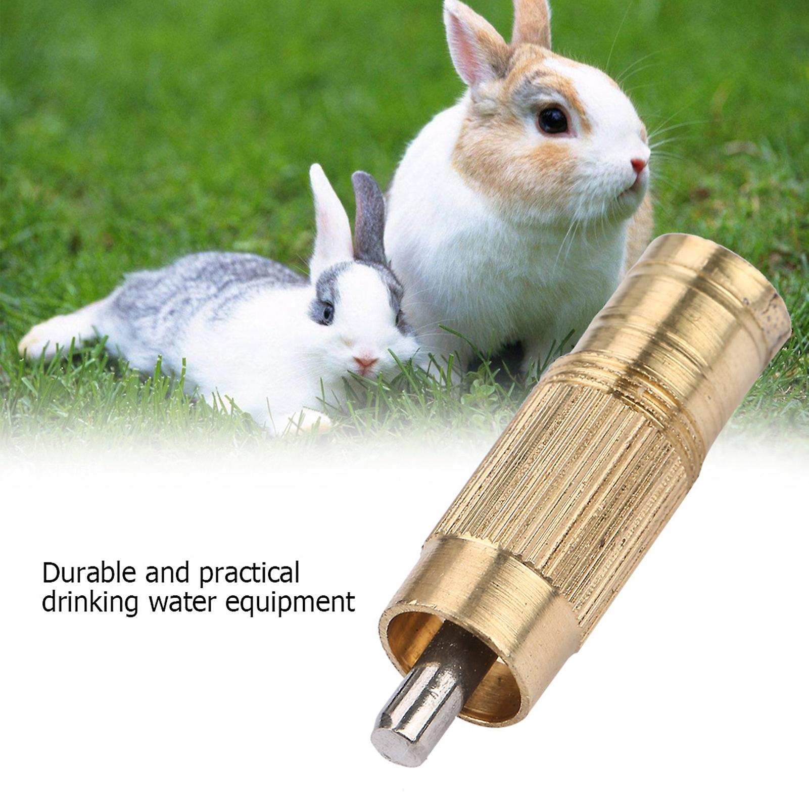 10pcs/ Set Stainless Steel Automatic Nipple Waterer For Rabbit Rat Ferrets(round)