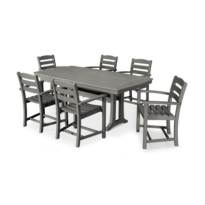 Polywood La Casa Café 7-Piece Arm Chair Dining Set with Trestle Legs PWS297-1