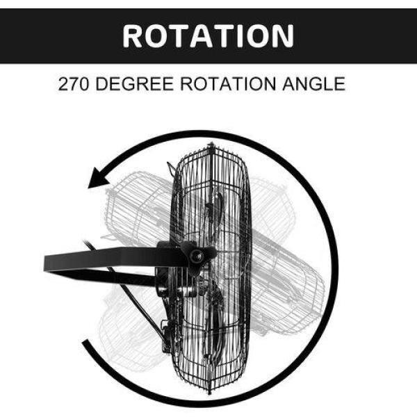 Aoibox 18 in Black Industrial Wall Mount Fan 3Speed IndoorOutdoorCommercial Ventilation Metal High Velocity Fan