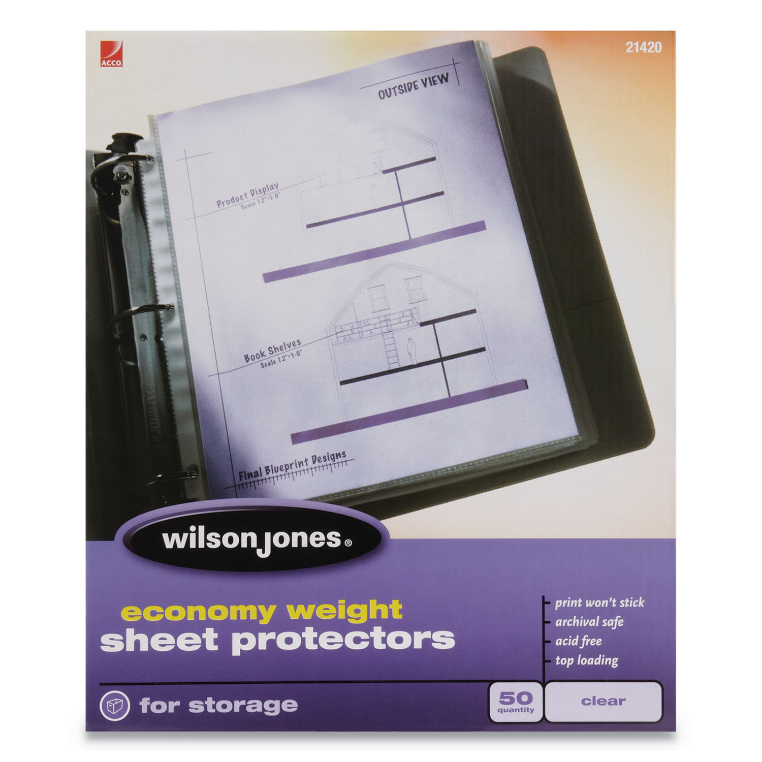 Economy Weight Top-Loading Sheet Protectors by Wilson Jonesandreg; WLJ21420