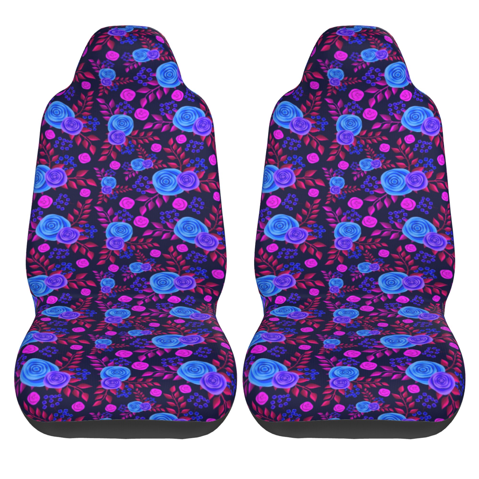 ZICANCN Car Seat Covers Front Seats Only，Retro Purple Flowers Decorative Automotive Seat Covers Protectors for Cars Trucks Suv 2 Pack