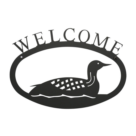 Village Wrought Loon   Welcome Sign