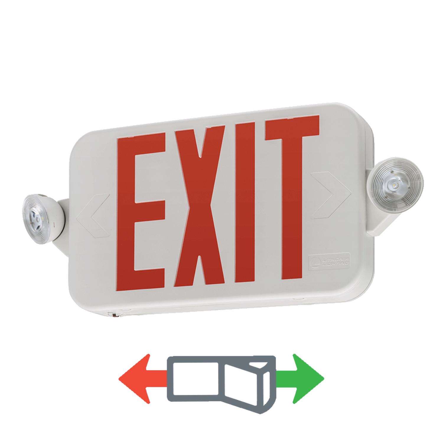 Lithonia Lighting Switch Hardwired LED White Exit Sign and Emergency Light