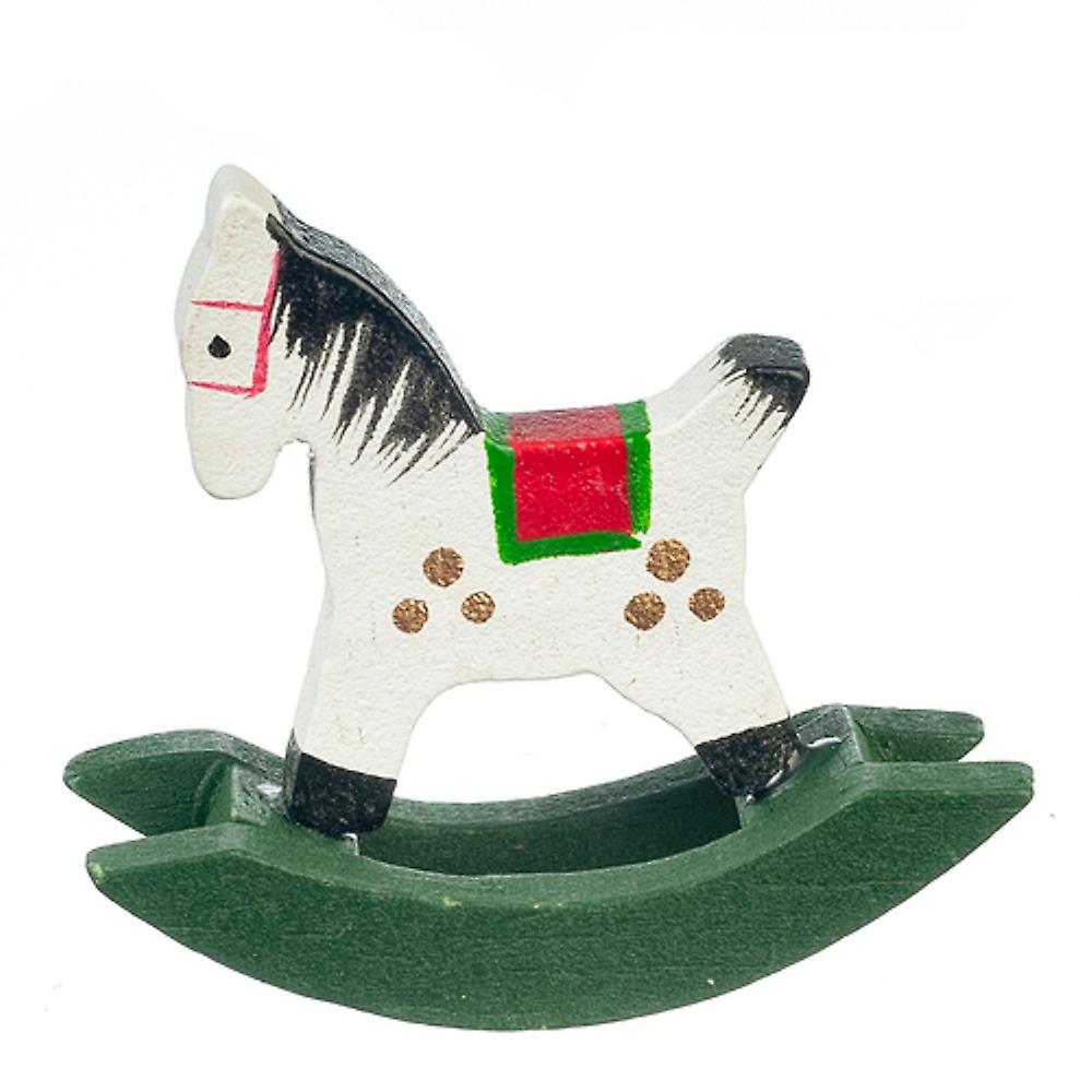 Dolls House Small Wooden Rocking Horse Christmas Toy Shop Store Accessory