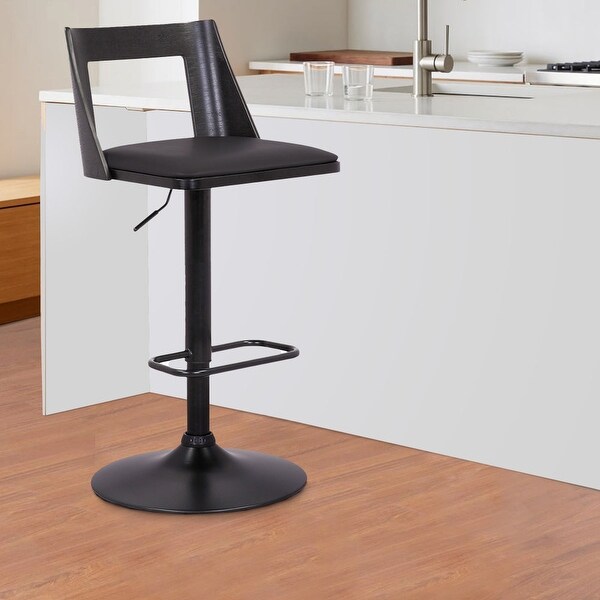 Bar Stool with Curved Open Design Back - 19 L X 17 W X 42 H Inches