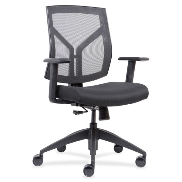 Lorell Mesh Back/Fabric Seat Mid-Back Chair