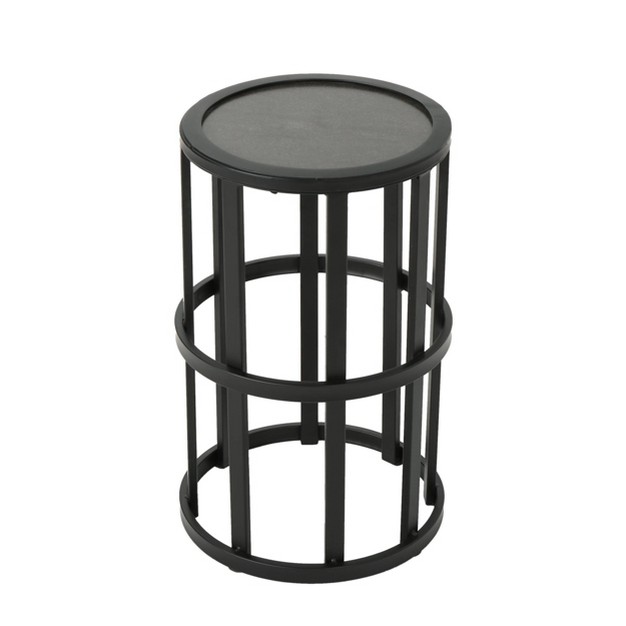 Aaleah Industrial Ceramic Tile Side Table Gray Christopher Knight Home