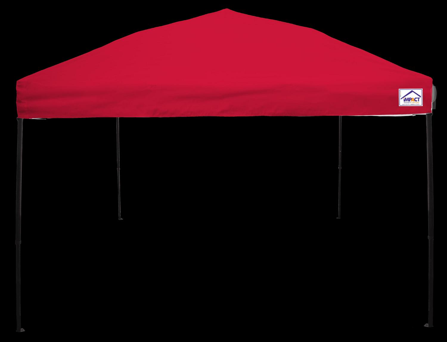 Impact Canopy 10and#8242; x 10and#8242; Canopy Tent， UV Coated， Black Steel Framed， Pop Up Tent Includes Roller Bag， Red