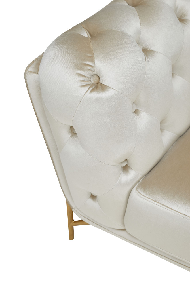 Divani Casa Stella Transitional Beige Velvet Chair   Midcentury   Armchairs And Accent Chairs   by Vig Furniture Inc.  Houzz