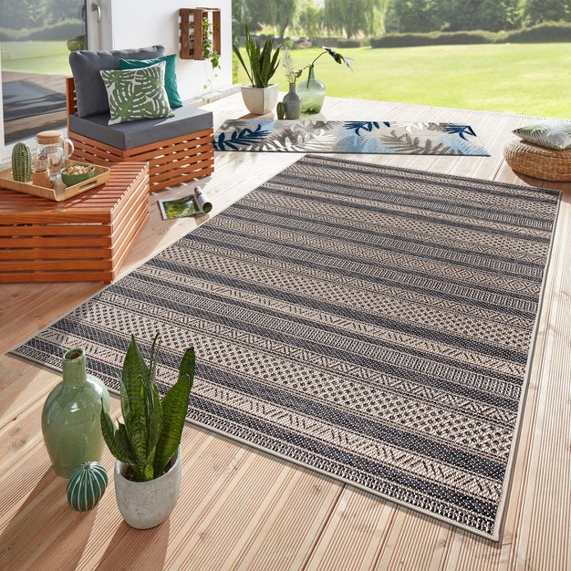 World Rug Gallery Contemporary Geometric Indoor outdoor Area Rug