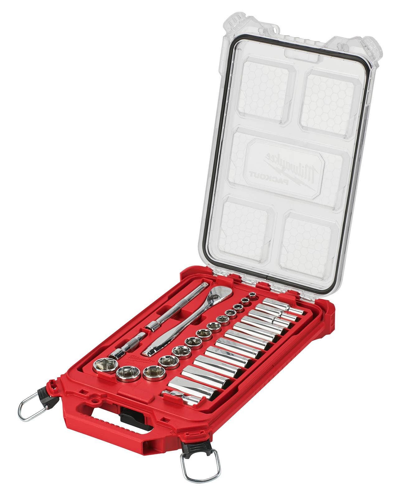 Milwaukee Tool 48-22-9481 Milwaukee 28-Piece Ratchet and Socket Sets with PACKOUT Organizer