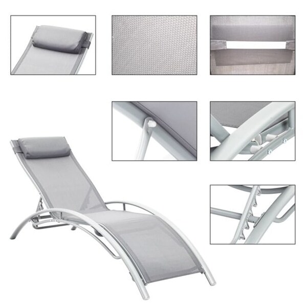 2-Piece Aluminum Outdoor Chaise Lounge