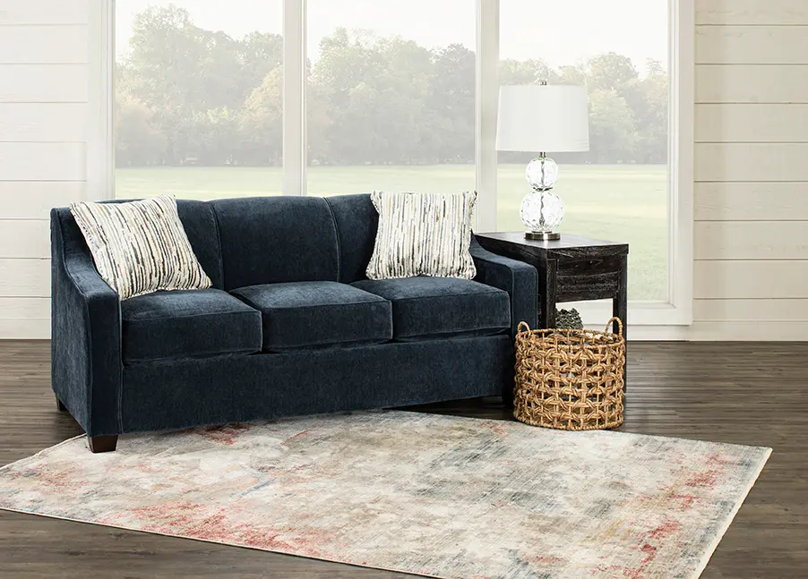 Marinette Blue Convertible Full Sleeper Sofa