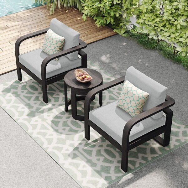 Corvus Annette 3piece Outdoor Chat Set with Sunbrella Pillows