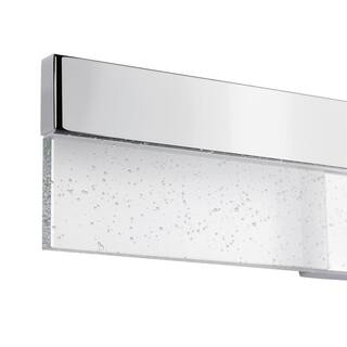 Hampton Bay Havelock 22.7 in. 1-Light Chrome Integrated LED Bathroom Vanity Light Bar with Clear Seedy Glass KGL1391L-2CR