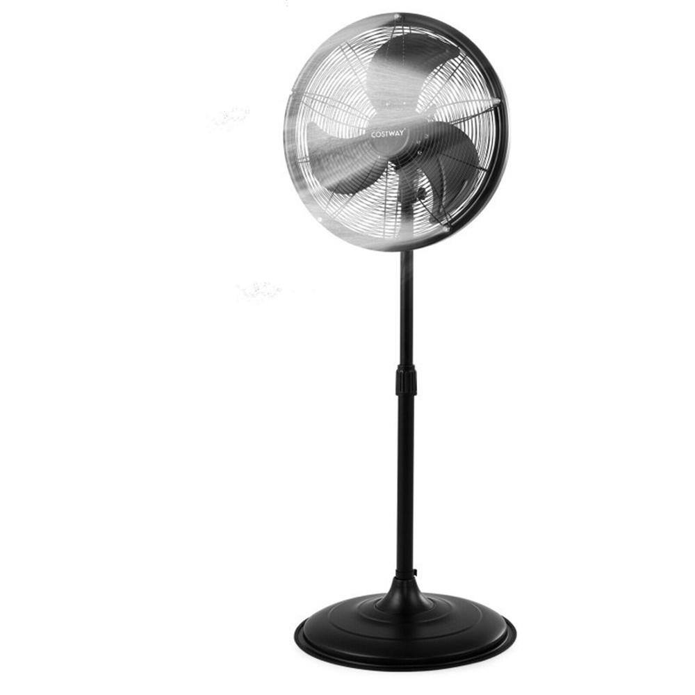 Aoibox Black Adjustable-Height to 55 in. Pedestal Standing Fan High Velocity Heavy Duty Metal For Industrial Residential SNSA13IN043