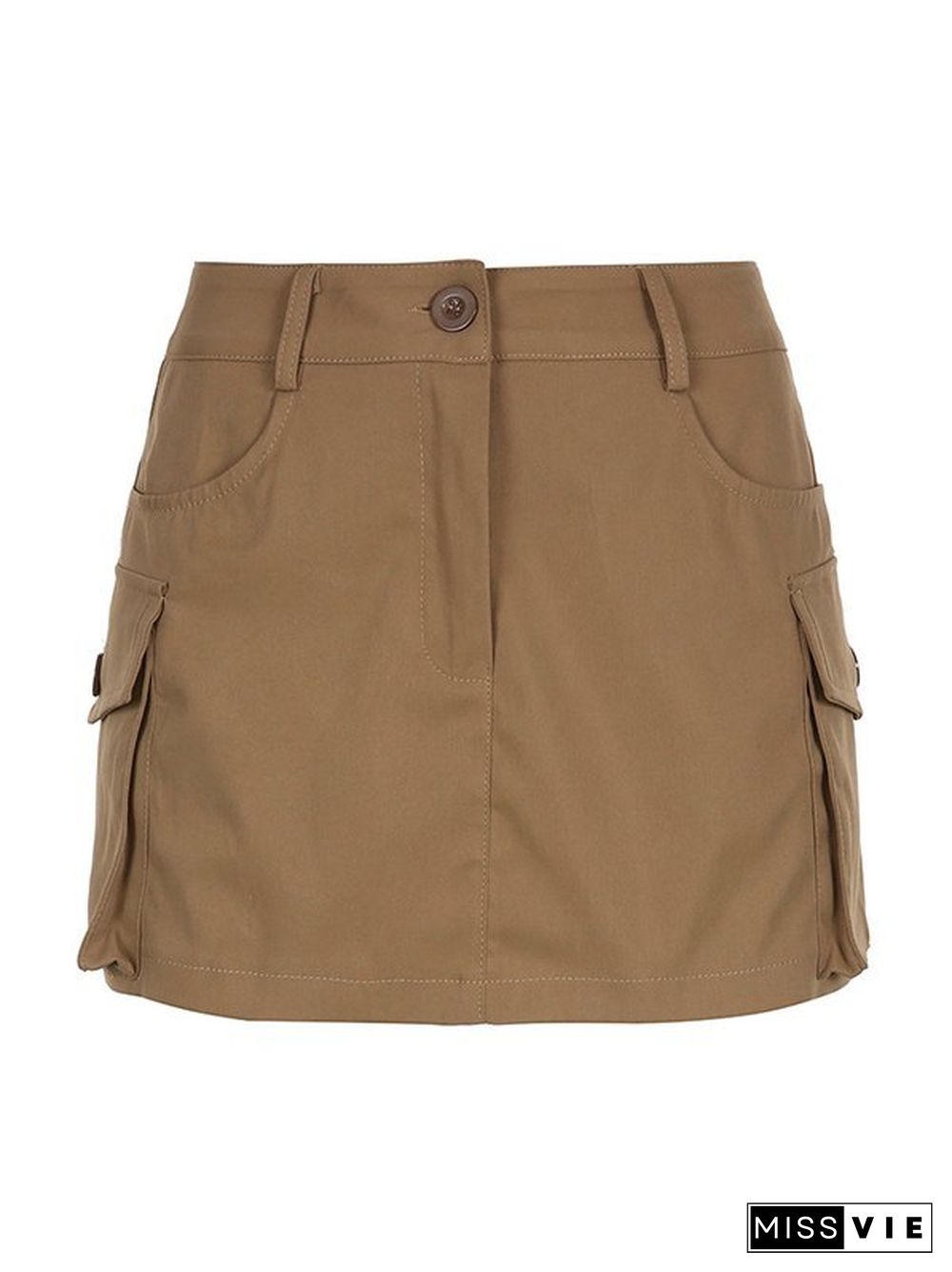 Vintage Khaki Cargo Mini Skirt