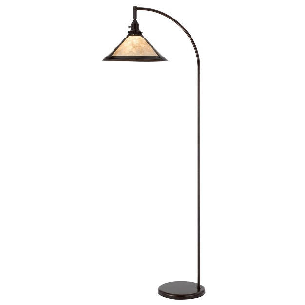 Metal Downbridge Adjustable Floor Lamp With Mica Shade Bronze Cal Lighting